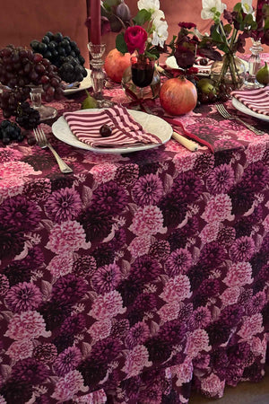 Floral Linen Tablecloth
