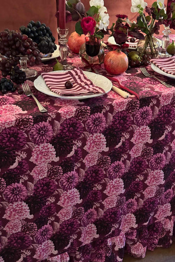 Floral Linen Tablecloth