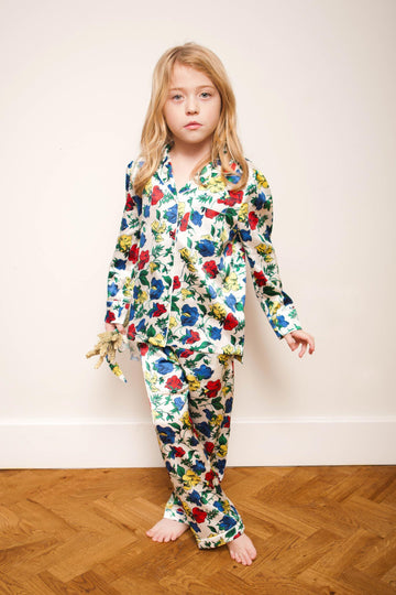 LiTTLE Dakota Meadow Kids' Silk Pyjamas | Kids' Silk Pyjama Sets & Sleepwear | YOLKE