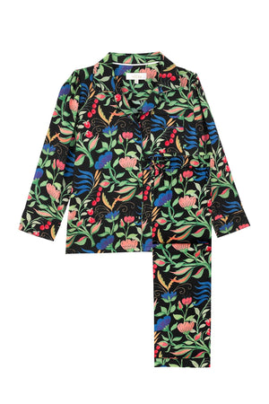 LiTTLE Anaïs Black Kids' Silk Pyjamas | Kids' Silk Pyjama Sets & Sleepwear | YOLKE